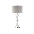 Table Lamp - Grey Linen and Crystal