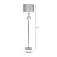 Floor Lamp - Grey Linen and Gold Metal