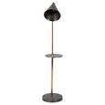 Amelie Floor Lamp - Grey Metal with Table