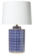Marseille Geometric Table Lamp - Blue and White