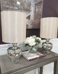 Tami Glass Table Lamp - Silver Tones - Set of 2