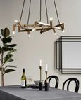 Brass 10 Bulbs Chandelier  