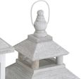 Set Of 3 White Window Style Lanterns with Open Top
