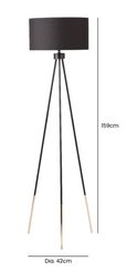 Floor Lamp - Tripod - Black Shade