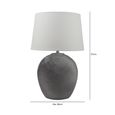 Table Lamp - White Linen and Grey Ceramic