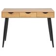 Neptun Office Desk - 3 Drawer - Oak and Black
