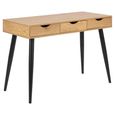 Neptun Office Desk - 3 Drawer - Oak and Black