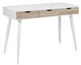Neptun Office Desk - 3 Drawer - White and Sonoma Oak
