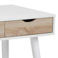 Neptun Office Desk - 3 Drawer - White and Sonoma Oak