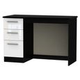 Knightsbridge Desk - 3 Drawer - White Gloss and Black