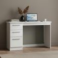 Knightsbridge Desk - 3 Drawer - White Gloss