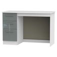 Knightsbridge Desk - 3 Drawer - Grey Gloss and White