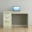 Knightsbridge Desk - 3 Drawer - Cream Gloss
