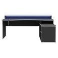 Tezaur Gaming Desk - LED Light - 3 Shelves - Black