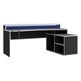 Tezaur Gaming Desk - LED Light - 3 Shelves - Black