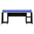 Tezaur Gaming Desk - LED Light - Black and Blue