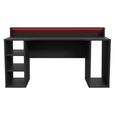 Tezaur Gaming Desk - LED Light - Black and Red