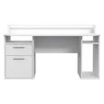 Tezaur Gaming Desk - 1 Door - 1 Drawer - LED Light - White