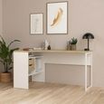 Function Plus Corner Desk - 2 Drawer - White and Oak