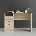Function Plus Desk - 4 Drawer - Single - Oak