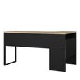 Function Plus Corner Desk - 2 Drawer - Black and Oak