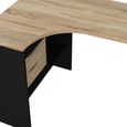 Function Plus Corner Desk - 2 Drawer - Black and Oak