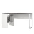 Function Plus Corner Desk - 2 Drawer - White and Grey