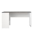 Function Plus Corner Desk - 2 Drawer - White and Grey