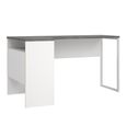 Function Plus Corner Desk - 2 Drawer - White and Grey