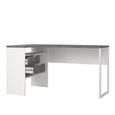Function Plus Corner Desk - 2 Drawer - White and Grey