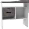 Function Plus Corner Desk - 2 Drawer - White and Grey