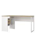 Function Plus Corner Desk - 2 Drawer - White and Oak
