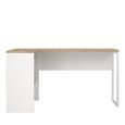 Function Plus Corner Desk - 2 Drawer - White and Oak