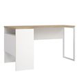 Function Plus Corner Desk - 2 Drawer - White and Oak