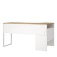 Function Plus Corner Desk - 2 Drawer - White and Oak
