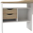 Function Plus Corner Desk - 2 Drawer - White and Oak