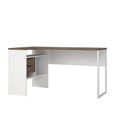 Function Plus Corner Desk - 2 Drawer - White and Truffle Oak