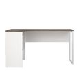 Function Plus Corner Desk - 2 Drawer - White and Truffle Oak