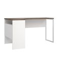 Function Plus Corner Desk - 2 Drawer - White and Truffle Oak