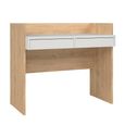 Function Plus Desk - 2 Drawer - Oak and White