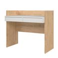 Function Plus Desk - 2 Drawer - Oak and White