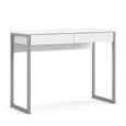 Function Plus Desk - 2 Drawer - White Gloss