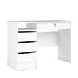 Function Plus Desk - 3+1 Handle Free Drawer - Single - White