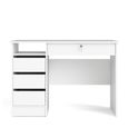 Function Plus Desk - 3+1 Handle Free Drawer - Single - White