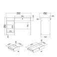 Function Plus Desk - 3+1 Handle Free Drawer - Single - White