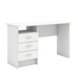 Function Plus Desk - 3 Drawer - Single - White