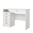 Function Plus Desk - 4+1 Handle Free Drawer - Single - White