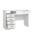 Function Plus Desk - 4+1 Handle Free Drawer - Single - White