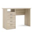 Function Plus Desk - 4 Drawer - Single - Oak