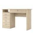 Function Plus Desk - 5 Drawer - Single - Oak